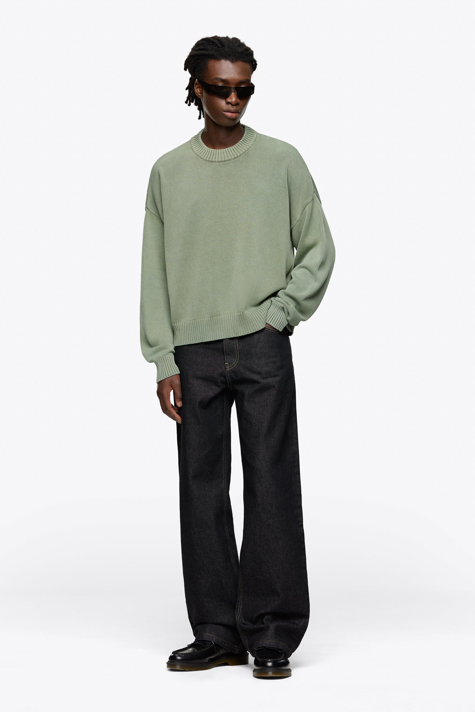Cropped Knit Sweater - Image 4