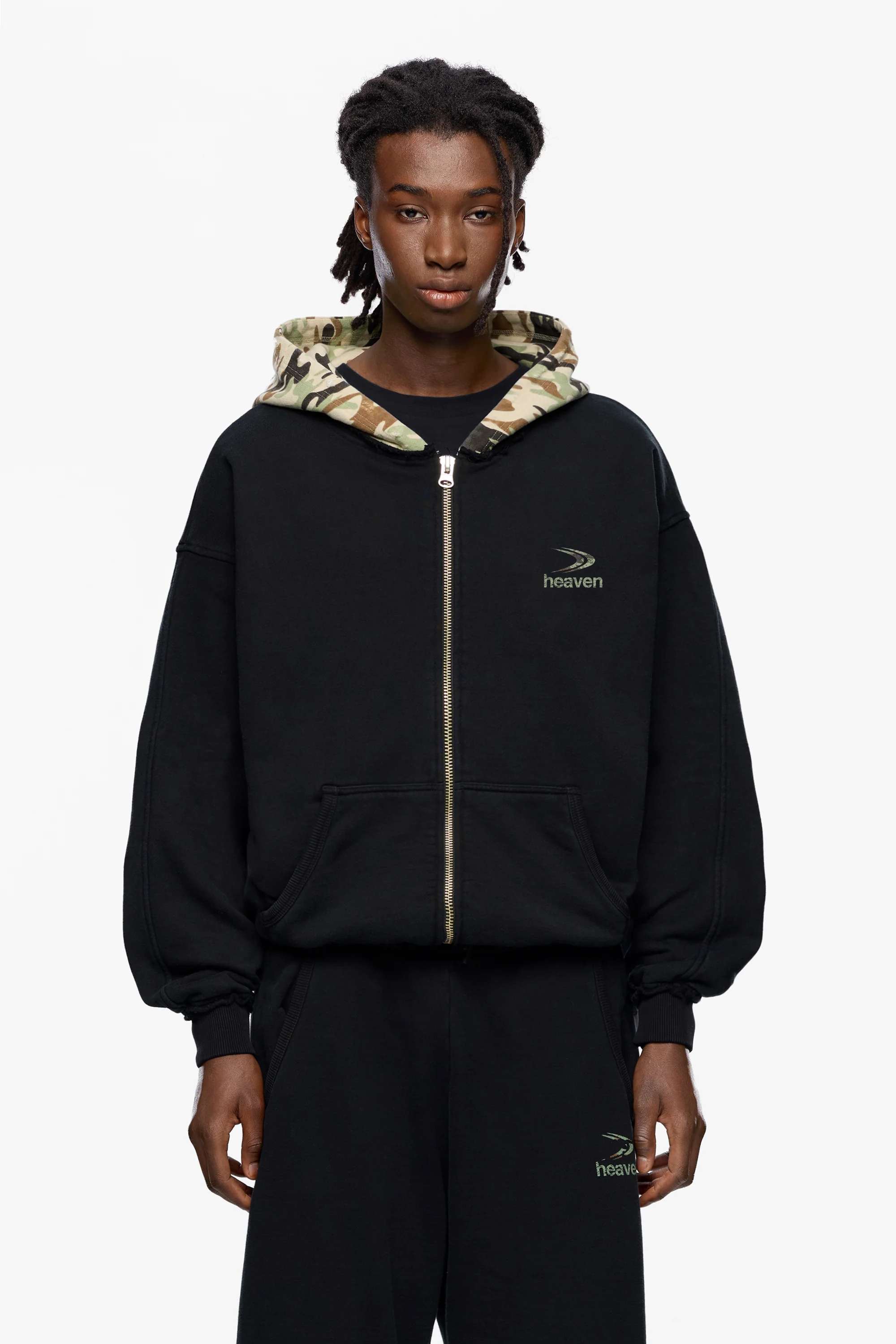 Camo Cap Zip Hoodie