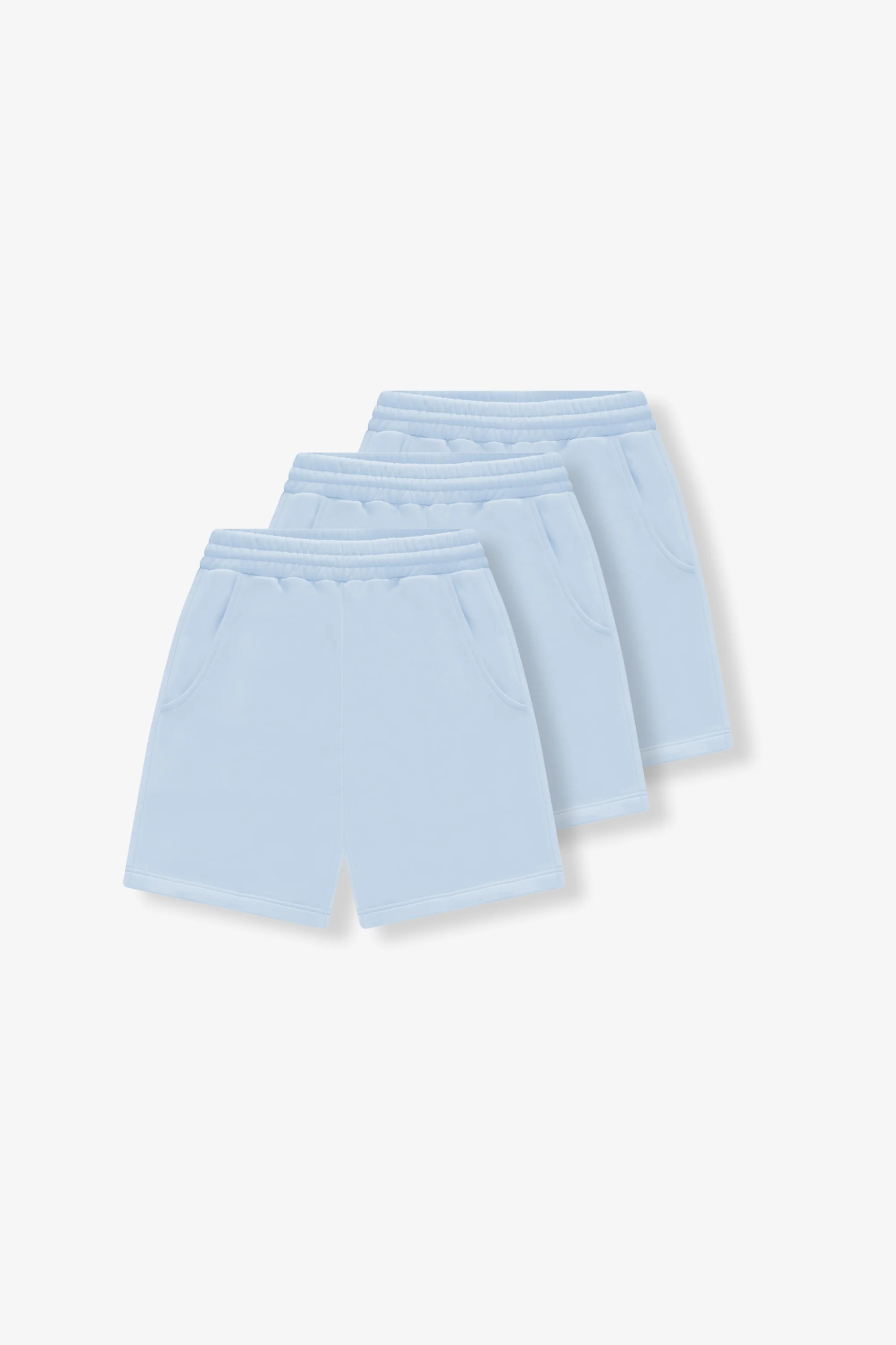 Heavy Blank Shorts Set Baby Blue