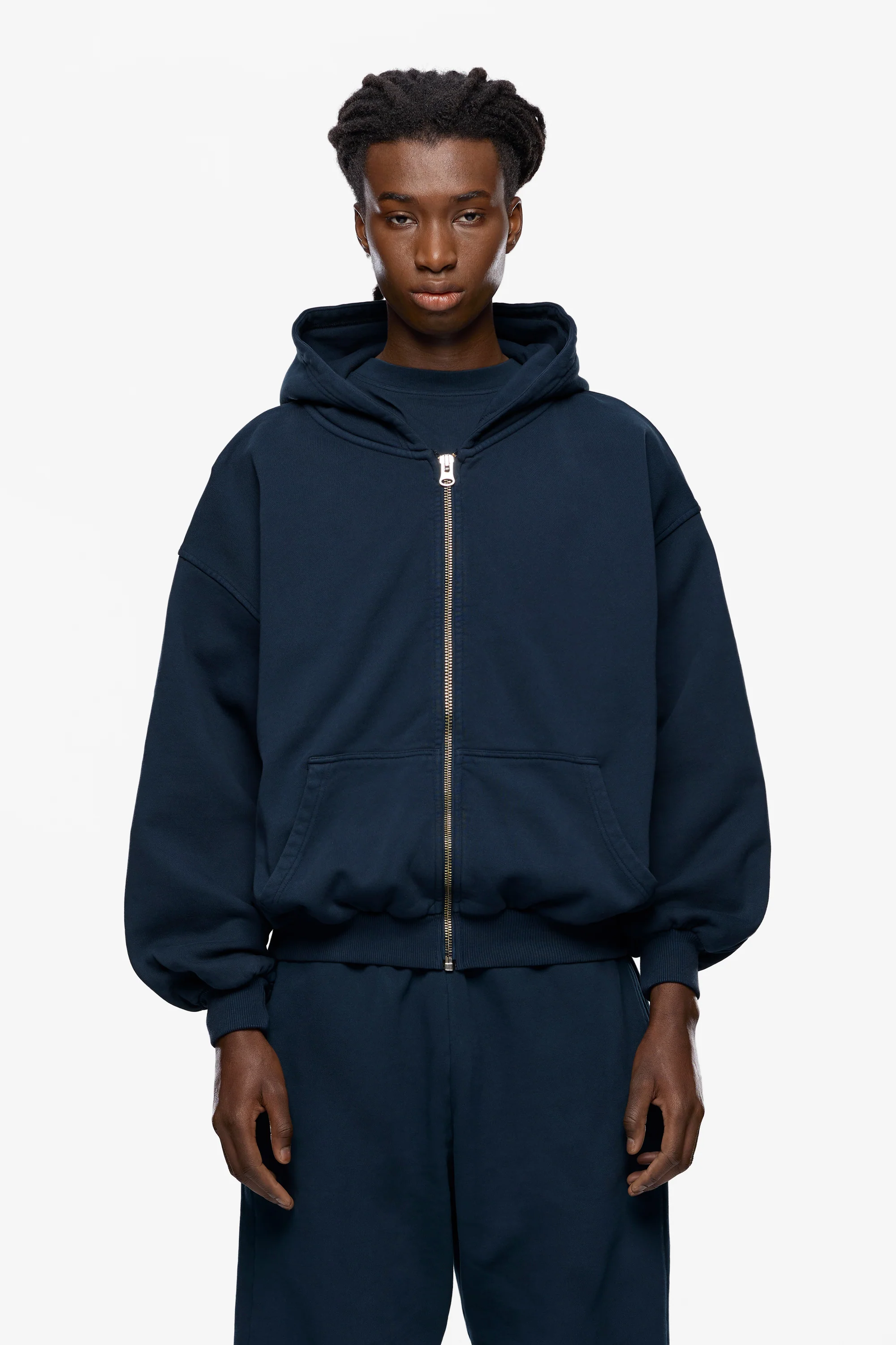 Washed Blank Zip Hoodie - Image 3