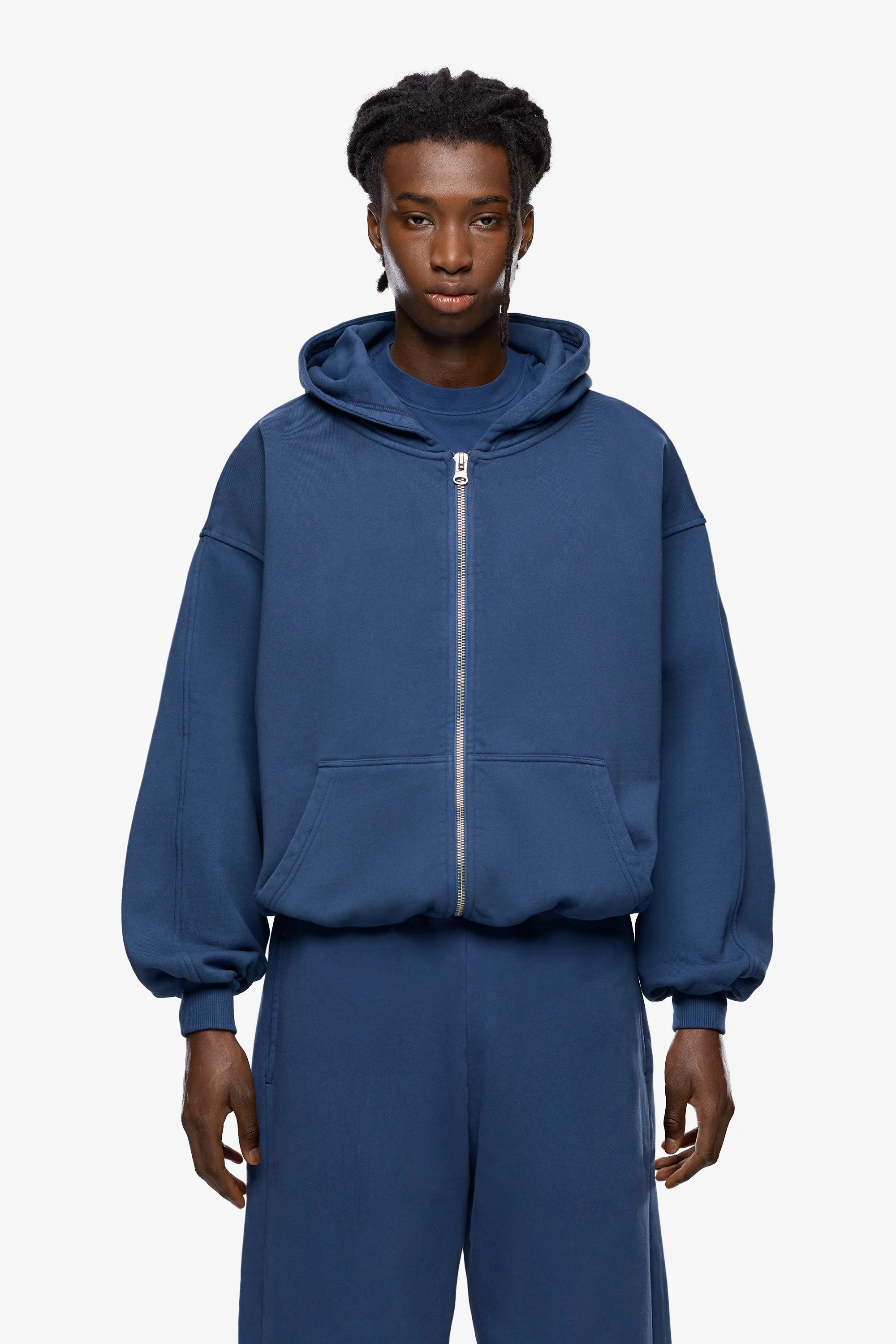 Washed Blank Zip Hoodie - Image 3