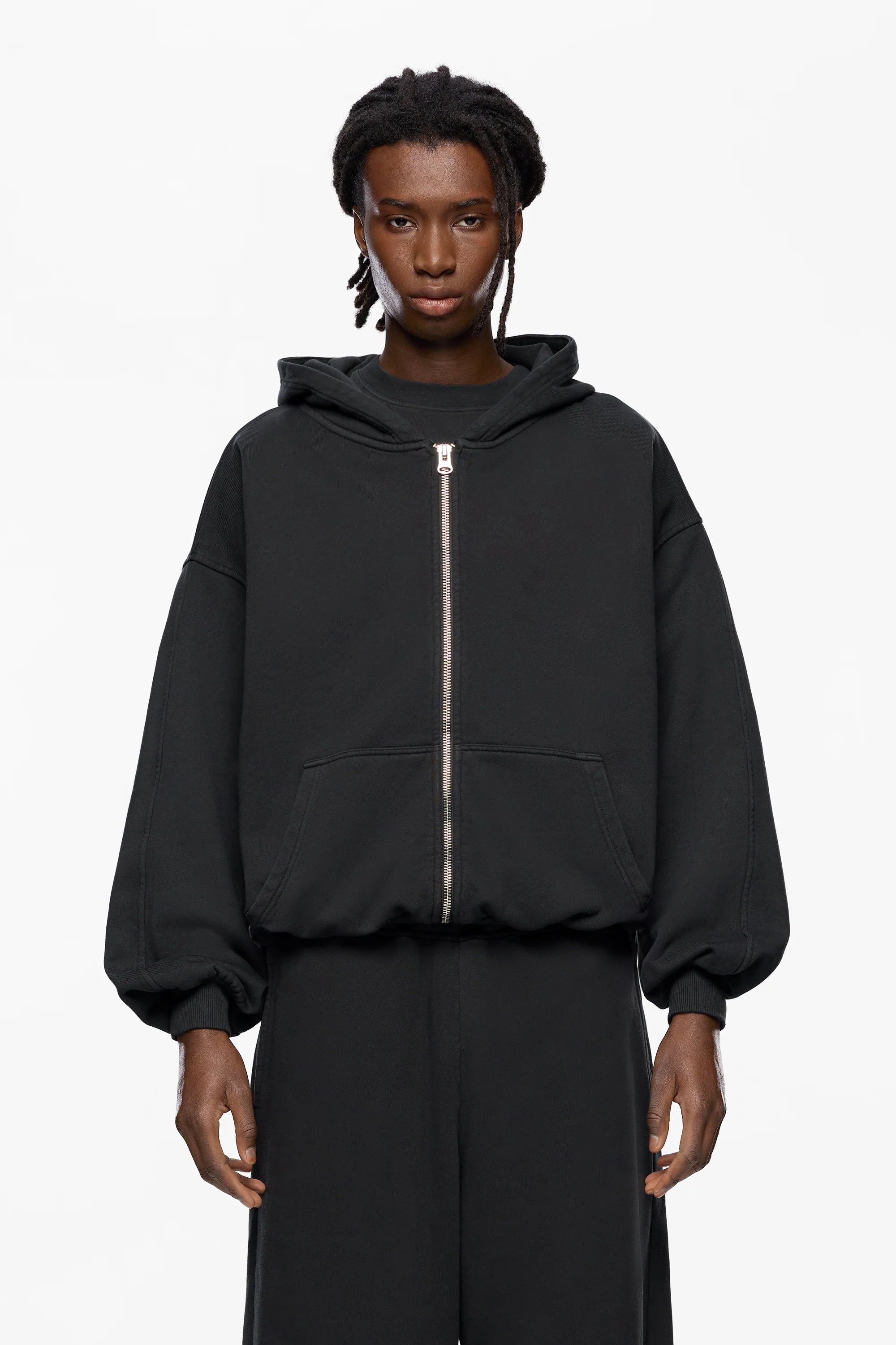 Washed Blank Zip Hoodie - Image 3