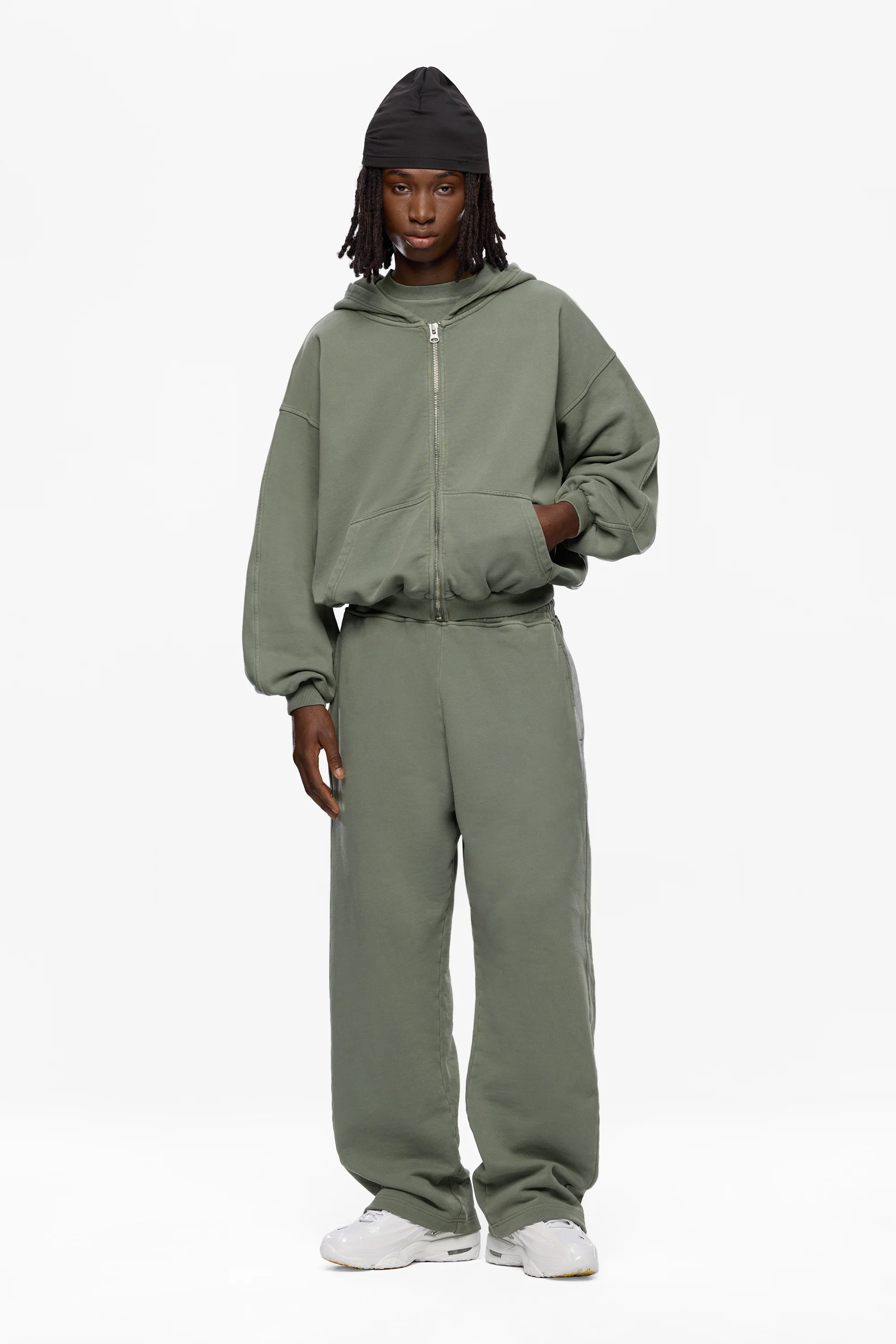 Washed Blank Zip Hoodie - Image 5
