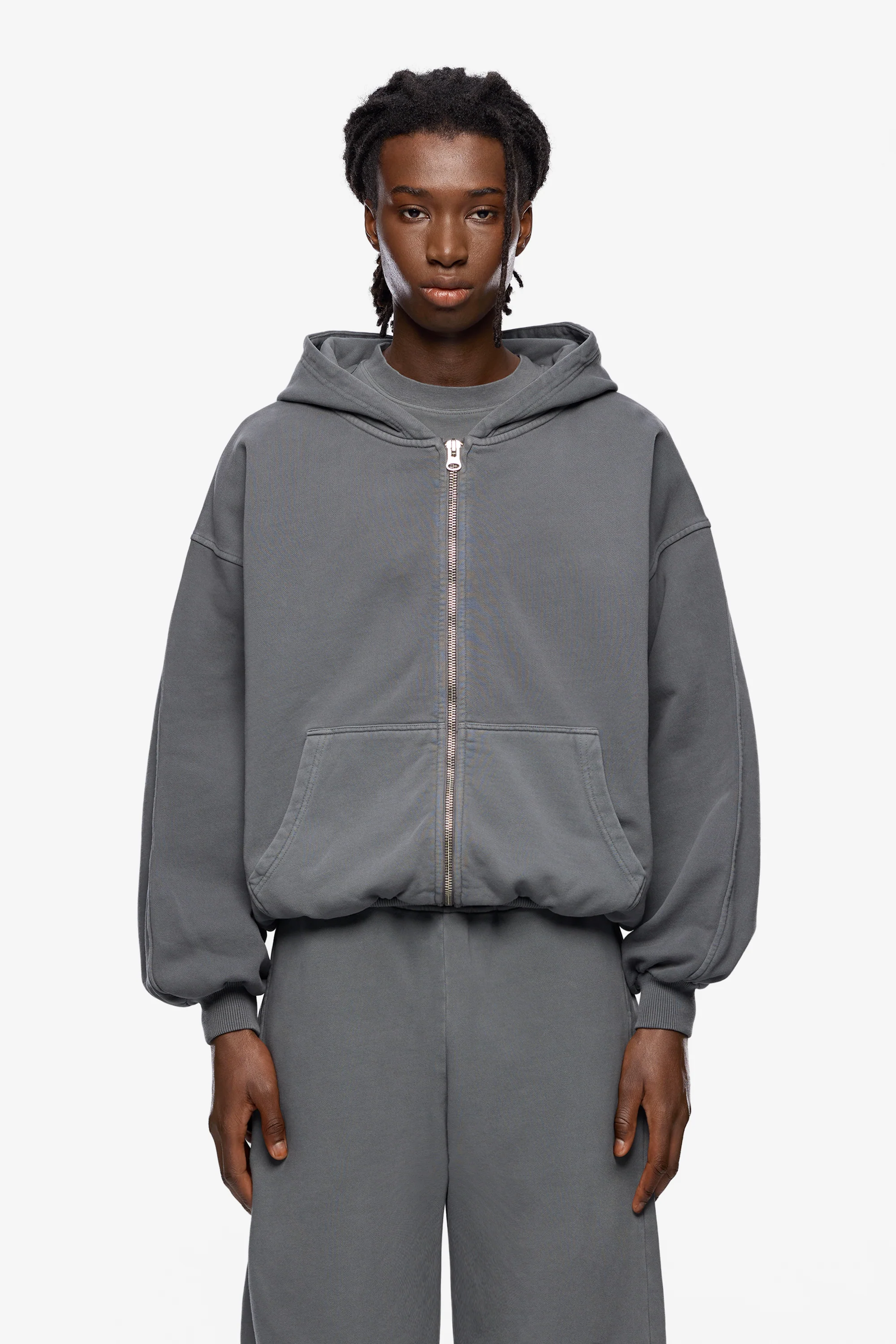 Washed Blank Zip Hoodie - Image 3