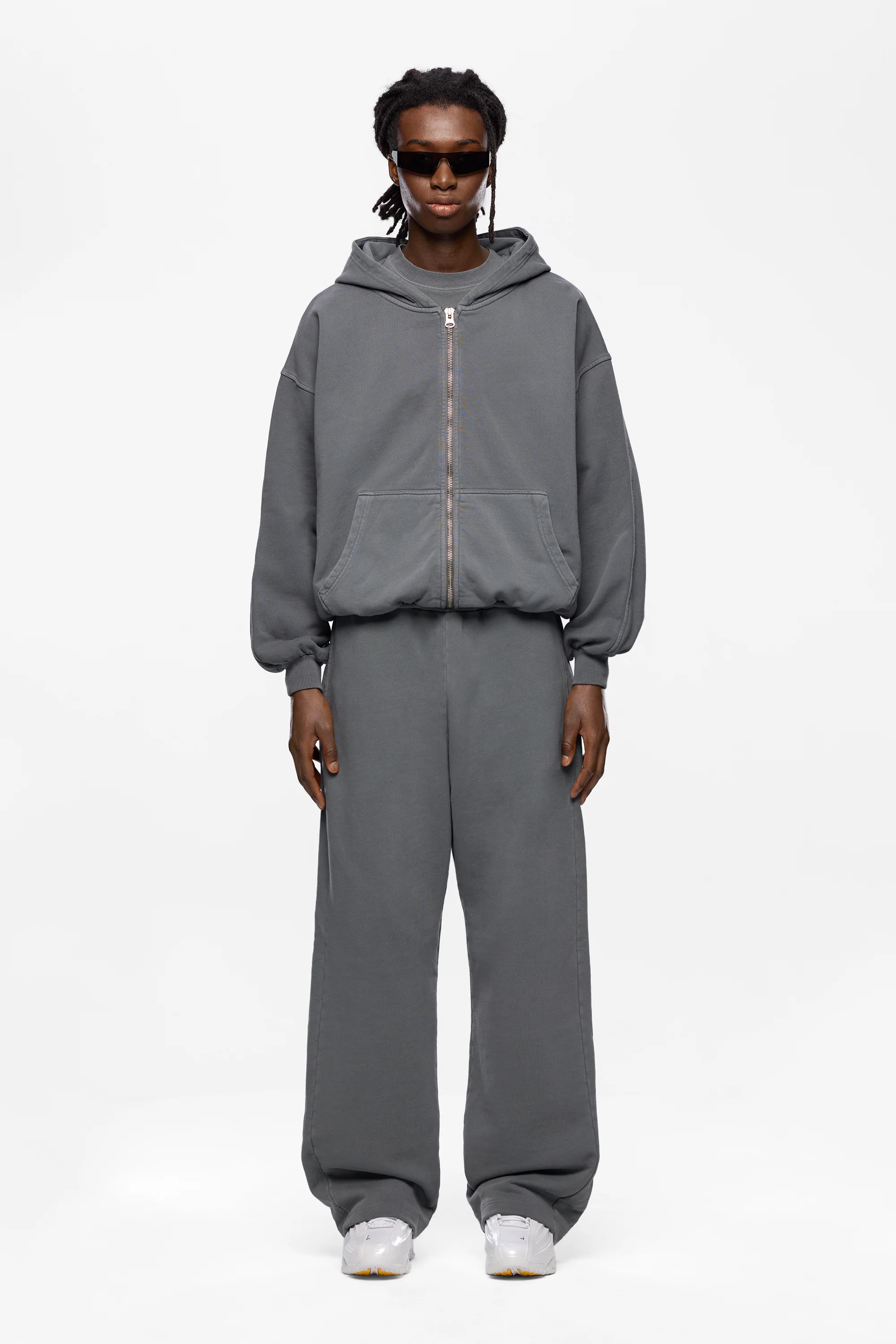 Washed Blank Zip Hoodie - Image 5